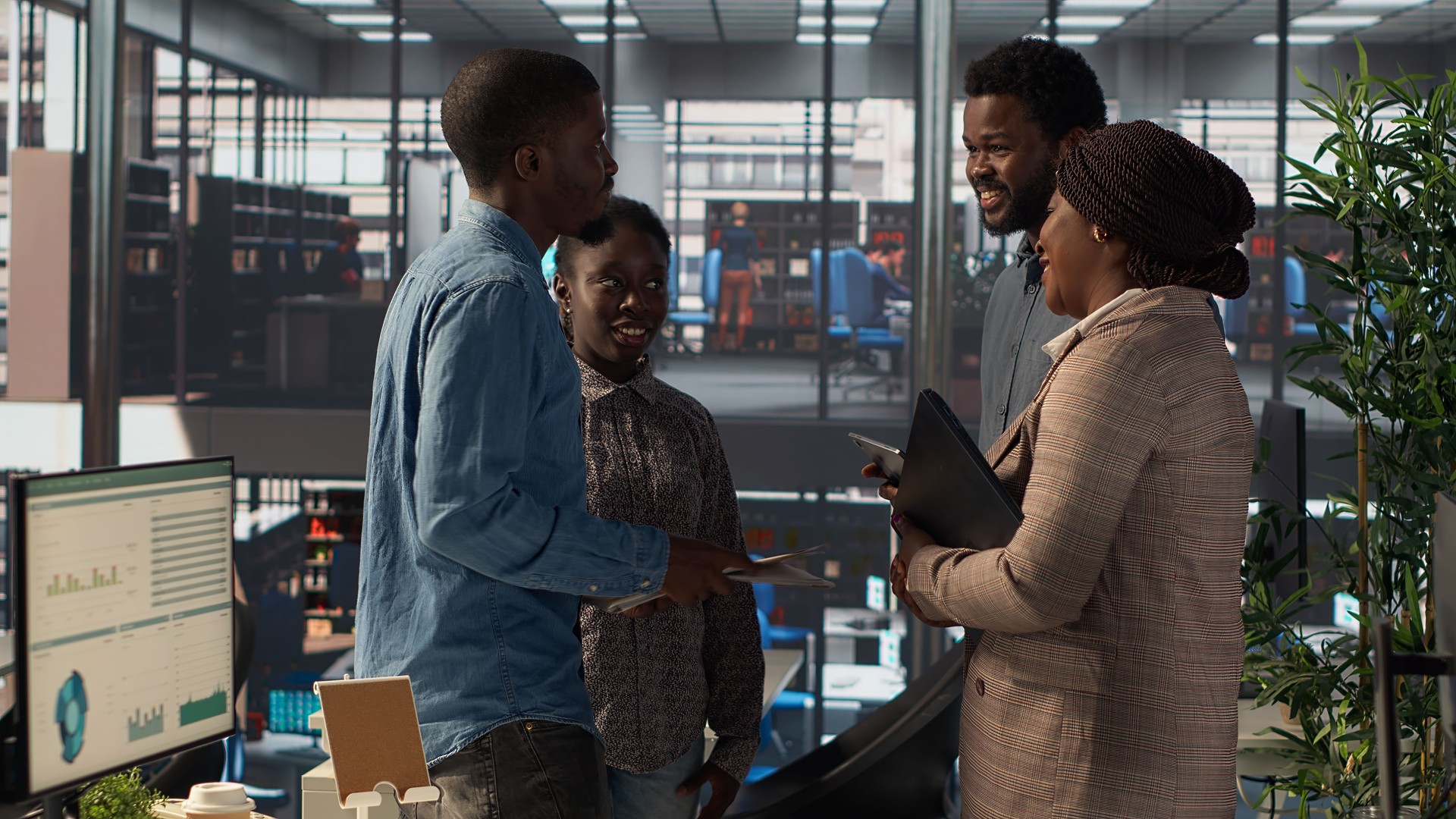 African american executive staff are engaged in administrative tasks